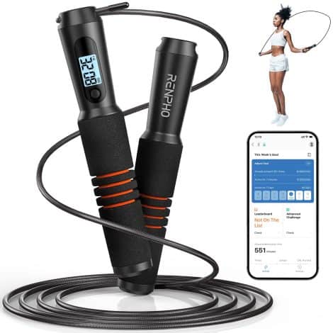 Smart Jump Rope for Fitness, with App Tracking, Perfect for Home Gym, Crossfit, Men, Women, Kids in India.