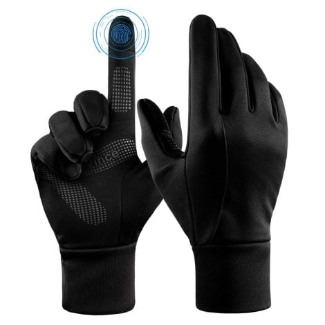 Winter Gloves for both Men and Women: Touchscreen, Anti-Slip, Breathable, Waterproof, Warm, Full Fingered Black Large size.