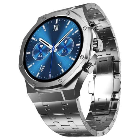 Fire-Boltt Royale Stainless Steel Smart Watch 1.43” AMOLED Display, Always On Display, 750 NITS Peak Brightness (Silver).