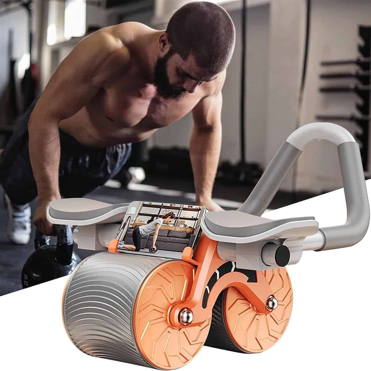 YOGIMOONI Abs Wheel, 2 In 1 For Abs Workout, Wheel For Abdominal Core Strength Training, Fitness Abdominal Wheel, Dynamic Core Trainer Plank Wheel Exercise Wheels For Home Gym Fitness(40 x 14 x 25 Centimeters)