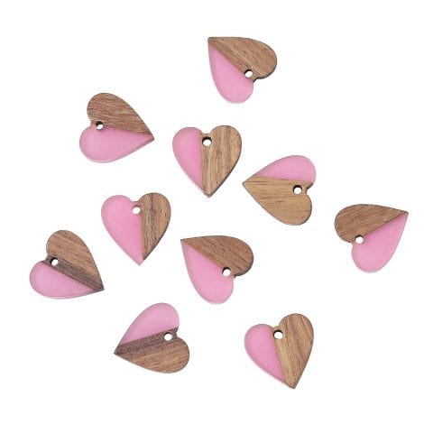 Airssory’s 10 pieces of Violet Heart Shaped Wooden Charms, perfect for DIY Valentine’s jewelry making – 18mm size.