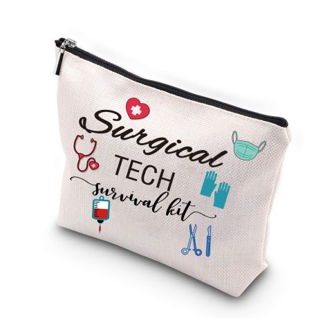 Black Surgical Tech Survival Kit Travel Accessories Toiletry Bag Makeup Bag, a thoughtful gift for surgical techs.