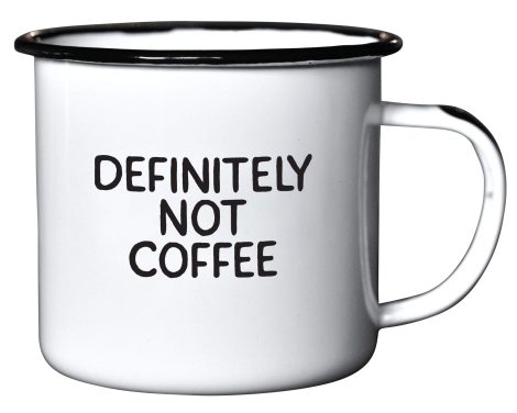 Absolutely not Caffeine | Enamel “Coffee” Mug | Quirky Present for Vodka, Gin, Bourbon, Wine and Beer Enthusiasts | Perfect for Office or Camping, ideal for Dads, Moms, Campers, Tailgaters, Drinkers, and Travelers.