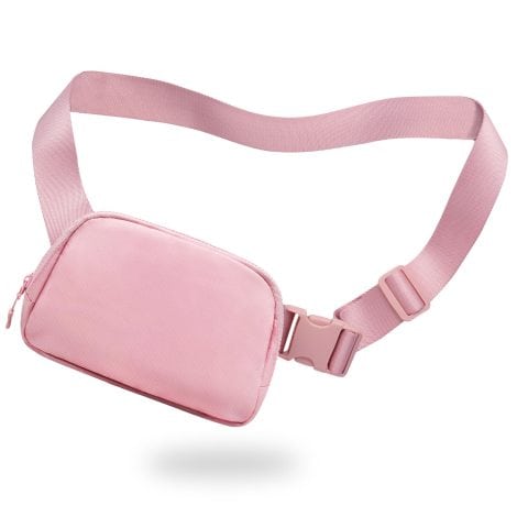 Stylish Pink Waist Pack for Indian women and men, perfect for travel, fitness, running, and hiking.