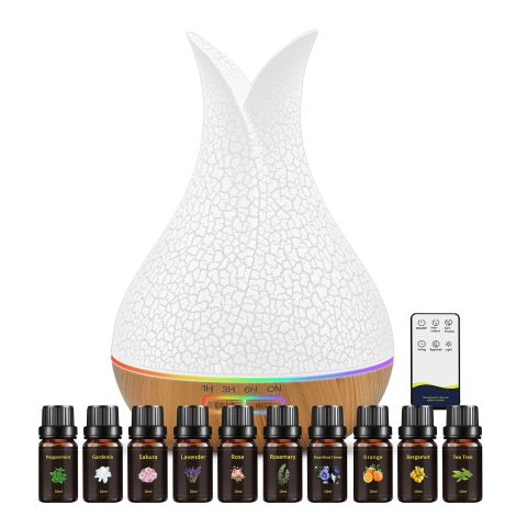 500ML Essential Oil Diffuser: Large Room, 2 Mist Modes, 4 Timers, 7 Ambient Lights. Perfect Aromatherapy Gift for Teenage Girls and Women.