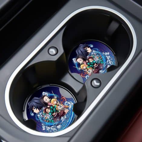 Get this 2-pack of absorbent, cool cartoon character cupholder coasters as a fun automotive decor gift (CBD216).