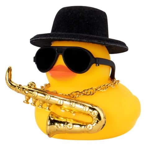 Add some fun to your car’s dashboard with the wonuu Cool Car Rubber Duck ornament, complete with hat and music!