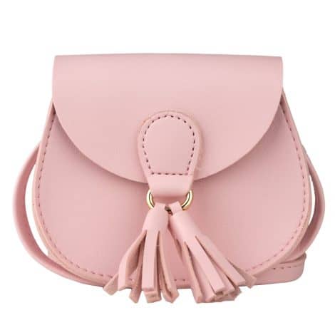 PTShadow Kids Little Girls Toddler Tassel Mini Shoulder Bag: Pink Coin Purse perfect for birthdays.