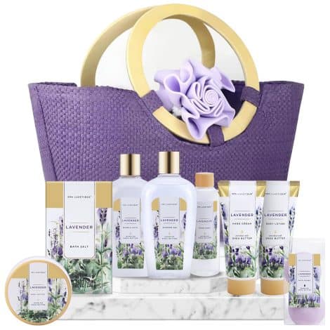 Spa Luxetique Lavender Spa Gift Set is the perfect Holi gift with 9 premium products for women.