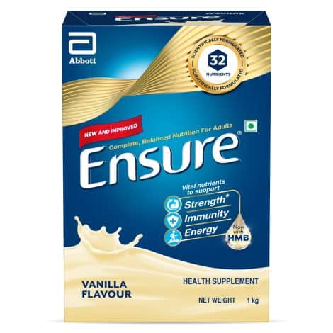 Introducing Ensure Complete: Vanilla Nutrition Drink for Adults, now with HMB and 32 essential nutrients to boost muscle strength.