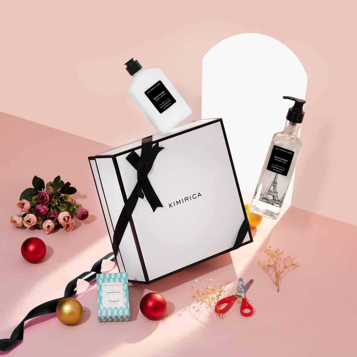 Kimirica Take Me To Paris Luxury Gift Box - Shower Gel, Summer Moisturizing Body Lotion, Soap (200ML+200ML+100G, Shower Gel + Body Lotion + Soap)