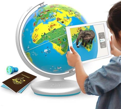 Interactive globe with app, PlayShifu Educational Globe for Kids – Orboot Earth, offers 400 wonders and 1000+ facts. Perfect STEM toy gift for kids 4-10 years old. No borders or names on the globe.