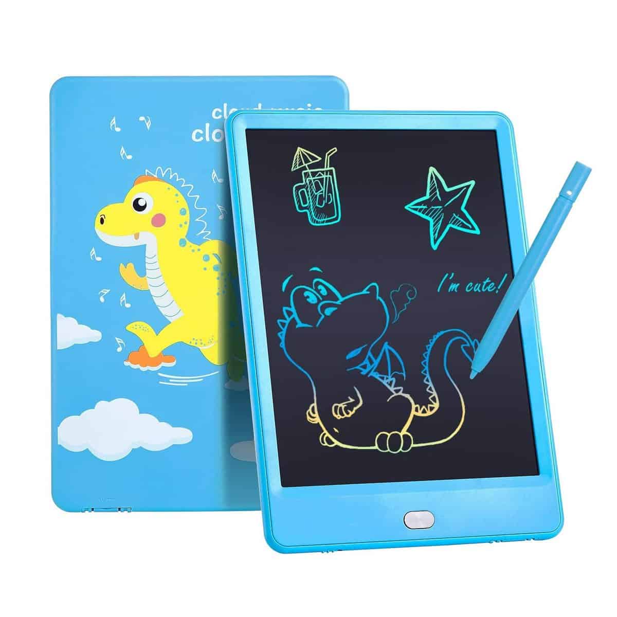 TEKFUN Toddler Toys for Boys 3 4 5 6 7 Year Old, 8.5" LCD Writing Tablet Doodle Board, Color Drawing Pad for Kids Doodle Board, Educational Boys Gifts Toys for 3-8 Year Old Girls Boys (Blue Dinosaur)