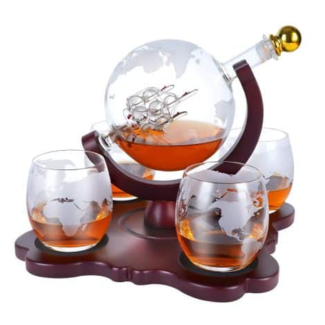 Oaksea Birthday Gifts for Indian Men – Whiskey Decanter Set with 4 Glasses, Perfect for Anniversaries, Weddings and Christmas.