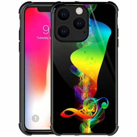 CARLOCA Colorful Music Symbol iPhone 14 Max Case, Trendy Design for Girls & Boys, Durable & Protective