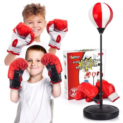 ShyLizard Punching Bag Set with Stand, Gloves – Ideal Boxing Toys for Indian kids aged 5-10. Perfect gift for birthdays and Christmas!