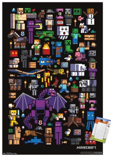 “Minecraft Mobbery Mount Wall Poster, 22.375″ x 34″, – an all-inclusive poster bundle for Indian Minecraft enthusiasts!”