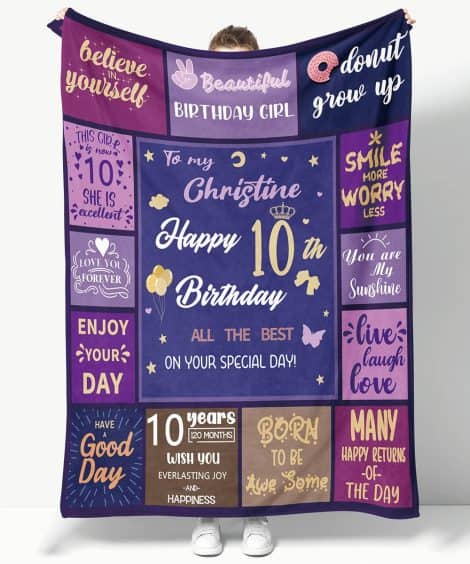 OLIVE OLIVIA Special Name and Age Blankets for Girls, Personalized Blankets for Adults, Customized Blankets for Teenage Girl Gifts on Birthdays and Valentine’s Day.