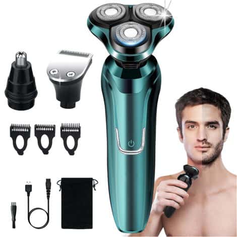 All-in-one waterproof electric shaver for men. Cordless, rechargeable, and perfect for gifting your father or husband.