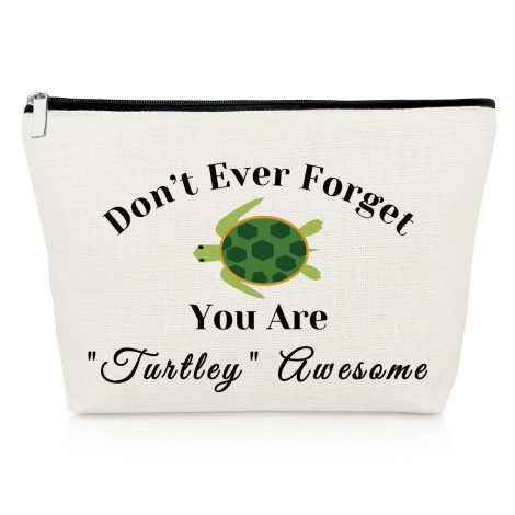 Motivational Sea Turtle Gift: Cosmetic bag with inspirational messages, ideal for daughters, women, birthdays, Christmas, and graduations.