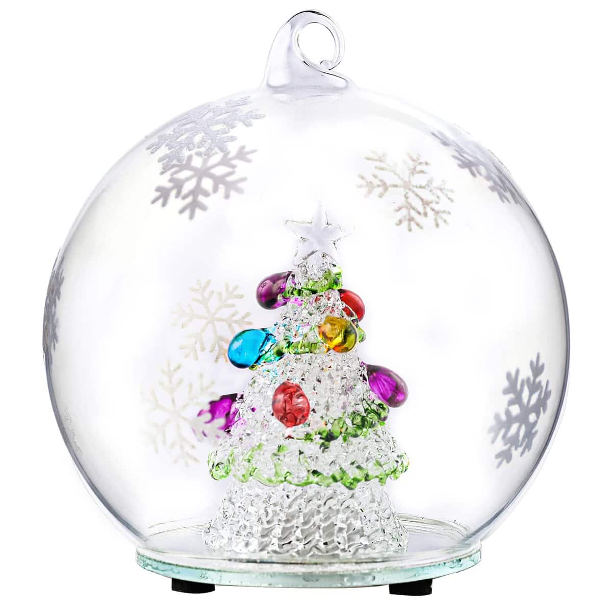 Christmas Snow Globes Santa Tree - Color Changing LED Glass Globe Hanging Christmas Ornament Decorations Gifts Xmas Home Décor