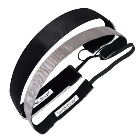 “Stay-put Velvet-Lined Hairbands for Women and Girls – 2-Pack in Black and Gray!”