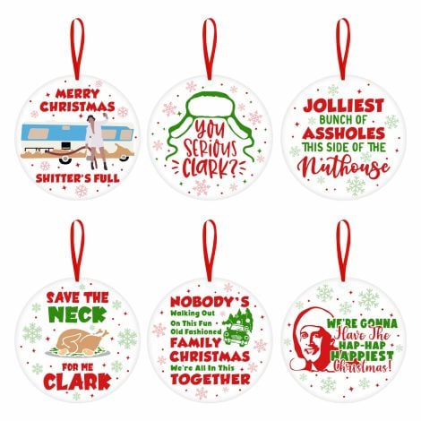 Funny Christmas Vacation Ornament Set, Griswold Cousin Eddie Decor, Cute Novelty Xmas Gifts for Indian Homes.