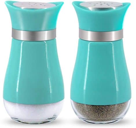 Teal Spice Set: Stylish Kitchen Gift for Indian Women, Moms, and Families – Glass Salt & Pepper Dispenser