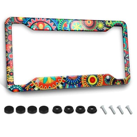 Attractive Paisley Car Plate Holder with Customizable Decor, ideal for US, Canada cars; Perfect gift for both genders.