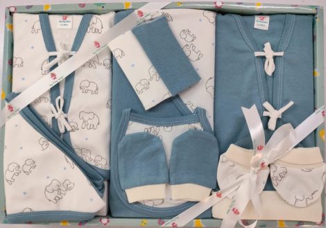 New Arrival 11 Piece Baby Gift Set, Cute Cotton Outfits for Boys and Girls, 0-3 Months, Dazzling Blue