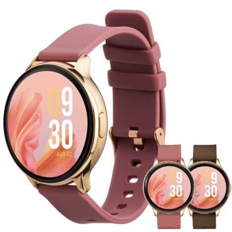 Lifelong Vibez Smartwatch for Women with 2 straps, Bluetooth Calling, HD Display, Sports Modes, Health Tracking.