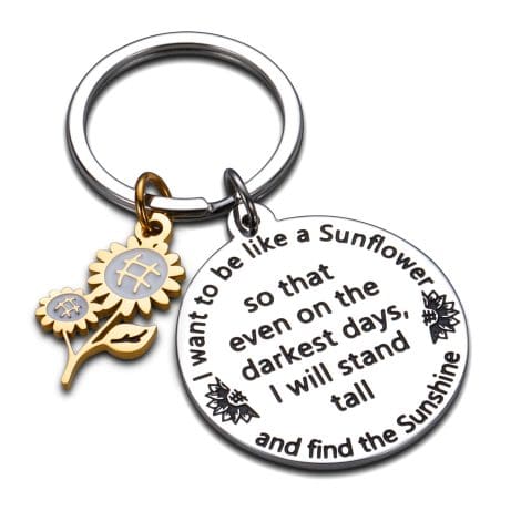 Sunflower Charm Keychain: Meaningful gift for birthdays, Christmas, graduation, and friendship – perfect for women, girls, and friends.