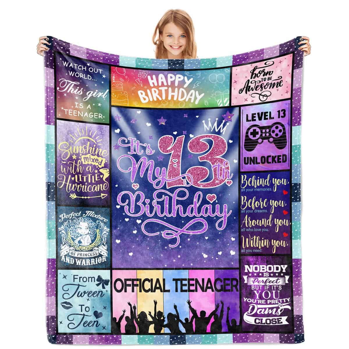 Zlomjro Gifts for 13 Year Old Girls Blanket 50"x60" - 13th Birthday Gifts for Girls - 13 Year Old Girl Birthday Gift Ideas - 13th Birthday Gift Ideas Throw Blankets