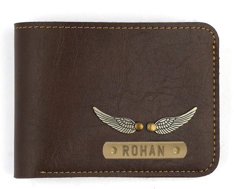 Get the personalized Junket Dark Brown Leather Wallet with charms – perfect birthday gift for men!