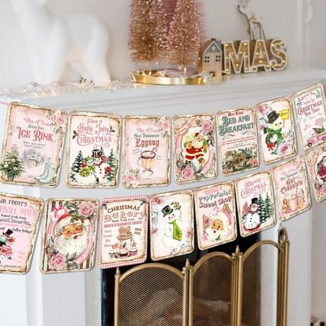 Traditional Indian Christmas Banner with vintage-style nativity scenes, perfect for festive home decor and celebrations.