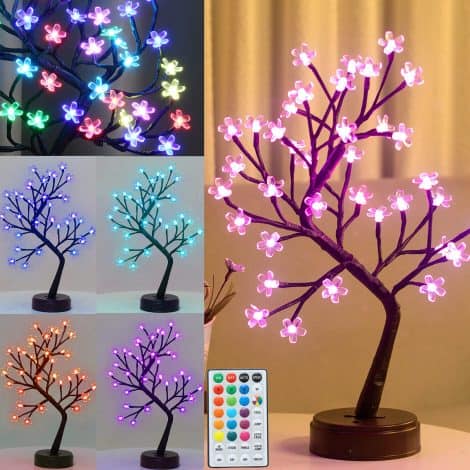 “Decorate your home with GLOWSERIE RGB Lights Cherry Blossom Tree – a vibrant 16-color changing LED lamp.”