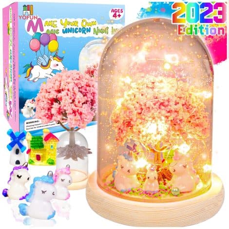 YOFUN Unicorn Craft Kit – Create Your Own Unicorn Night Light for Indian girls aged 4 to 9. Perfect gift!