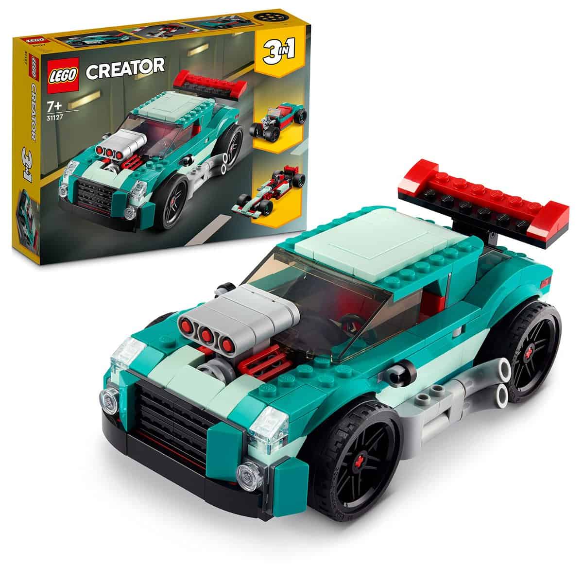 LEGO Creator 3in1 Street Racer 31127 Building Kit (258 Pcs),Multicolor