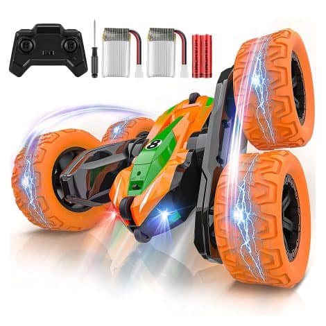 BLUEJAY Remote Control Car, an exciting stunt car toy for Indian kids with 360° flips and dual-color headlights. Ideal for ages 3-12. Perfect for birthdays and Diwali.