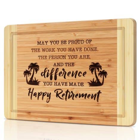 Engraved Cutting Board Decor Gift – A Special Token of Appreciation for Your Retirement Journey!