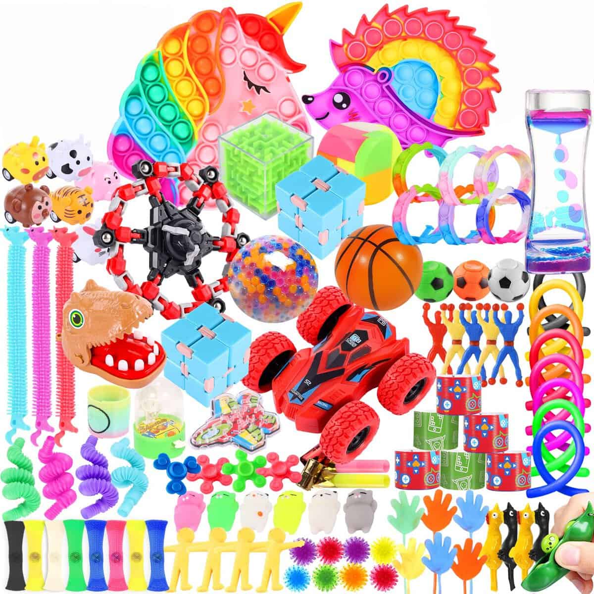 Fidget Toys 100 Pack,Big Pack Fidget Toys 100pcs for Kids,Best Fidget Sensory Toys Bulk,Classroom Treasure Box Toys,Party Favors Goodie Bags Filler, Christmas Stocking Stuffers for Boys and Girls