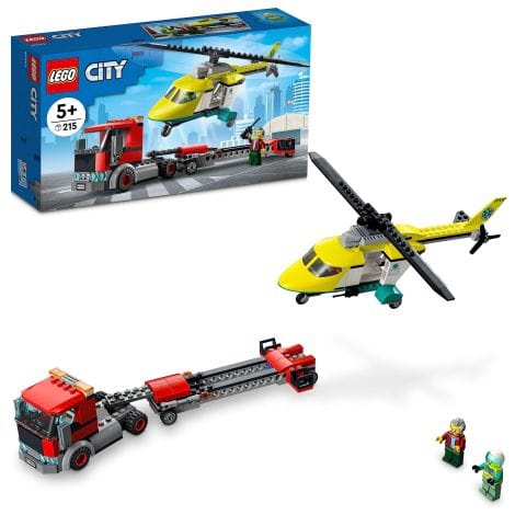 LEGO City Rescue Helicopter Transport 60343 Building Kit, a colorful set with 215 pieces, for you!