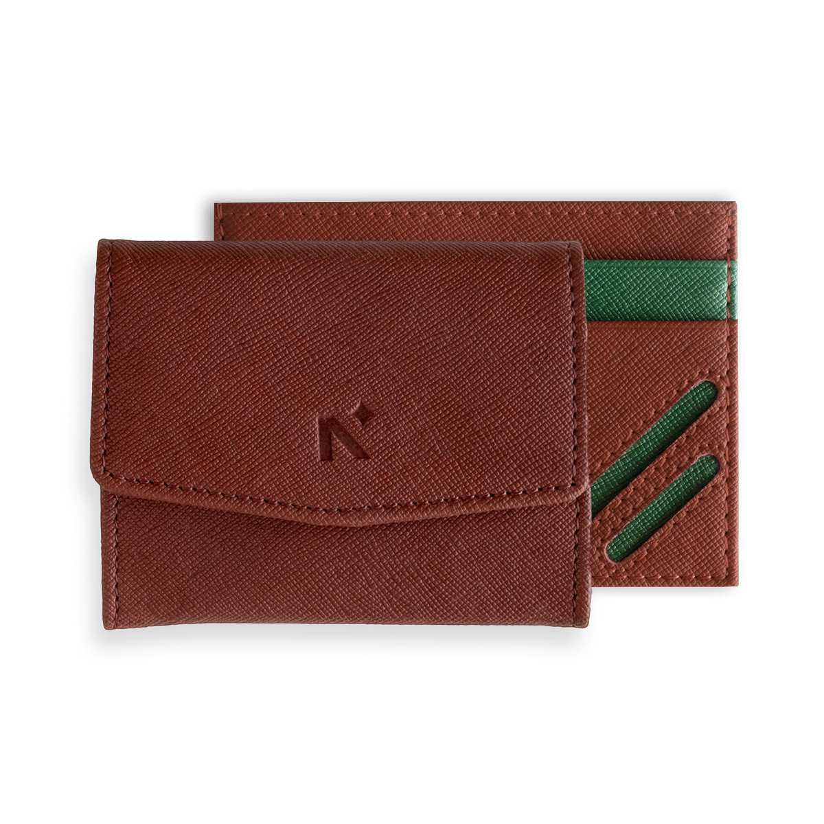 NEORAH — Couples Gift Set Customise name Vegan Leather Men's CARD HOLDER & Women’s CARD WALLET + Coin Compartment - also available Passport Cover with Name personalisation on Passport Cover | Men’s Wallet | Women’s Purse Wallet | Card Wallet | Card Holder ~Personalise Gift Set Unisex with Name customisation for men & women - Birthday, Anniversary, Wedding Day, Father's Day Valentine's Day Gift for Boys & Girls (BROWN)