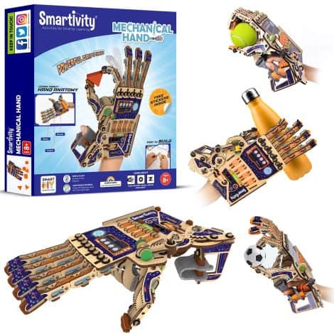 Smartivity Robotic Mechanical Hand STEM DIY Kit is an educational toy for Indian kids aged 8-14, perfect for birthdays and Christmas.