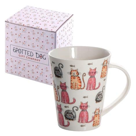 “Happy Cats” – Microwave and dishwasher safe cat-themed coffee mug, perfect for cat lovers in India.