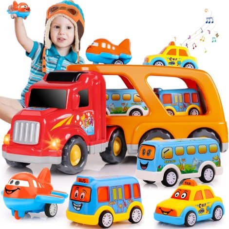 Nicmore Toddler Toys Car for Boys: A versatile set of 5 toy trucks for boys aged 1-5, perfect as a birthday gift.