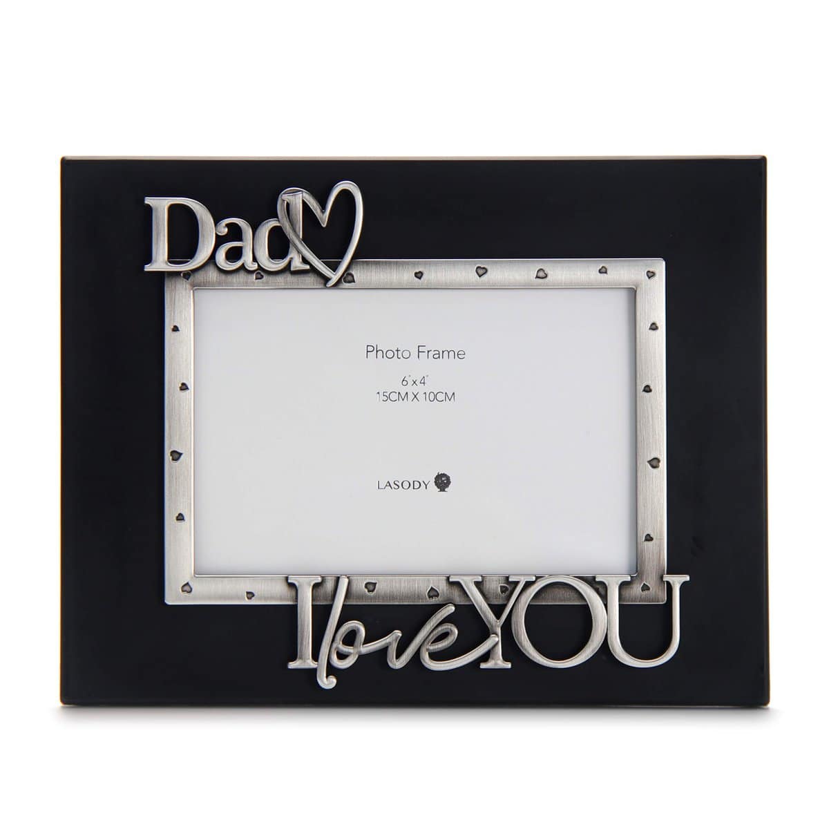 LASODY "Dad I Love You Expressions Sentiment Picture Frame, 4x6 inch, Black Melamine, Photo Gift for Papa, Grandpa, Family, Display on Tabletop, Desk