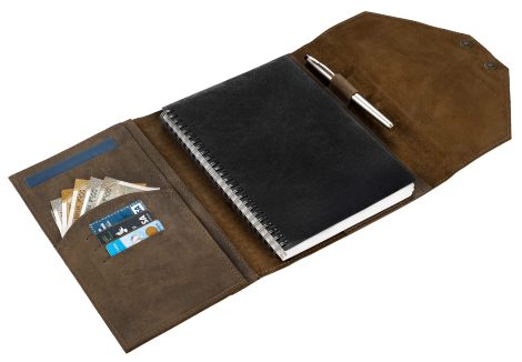 CAVALO – Stand out Office Organizer. Handcrafted Leather Notebook with Card Holder for Indian Professionals. 6×8 Inch & 120 Pages Spiral Bound Vintage Diary, Ideal for Travel, Gifting, and Art.