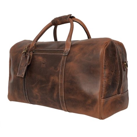 Handcrafted Leather Travel Bag: Perfect Carry-on Luggage for Men and Women, Ideal for Airplane (Medium, Mulberry)