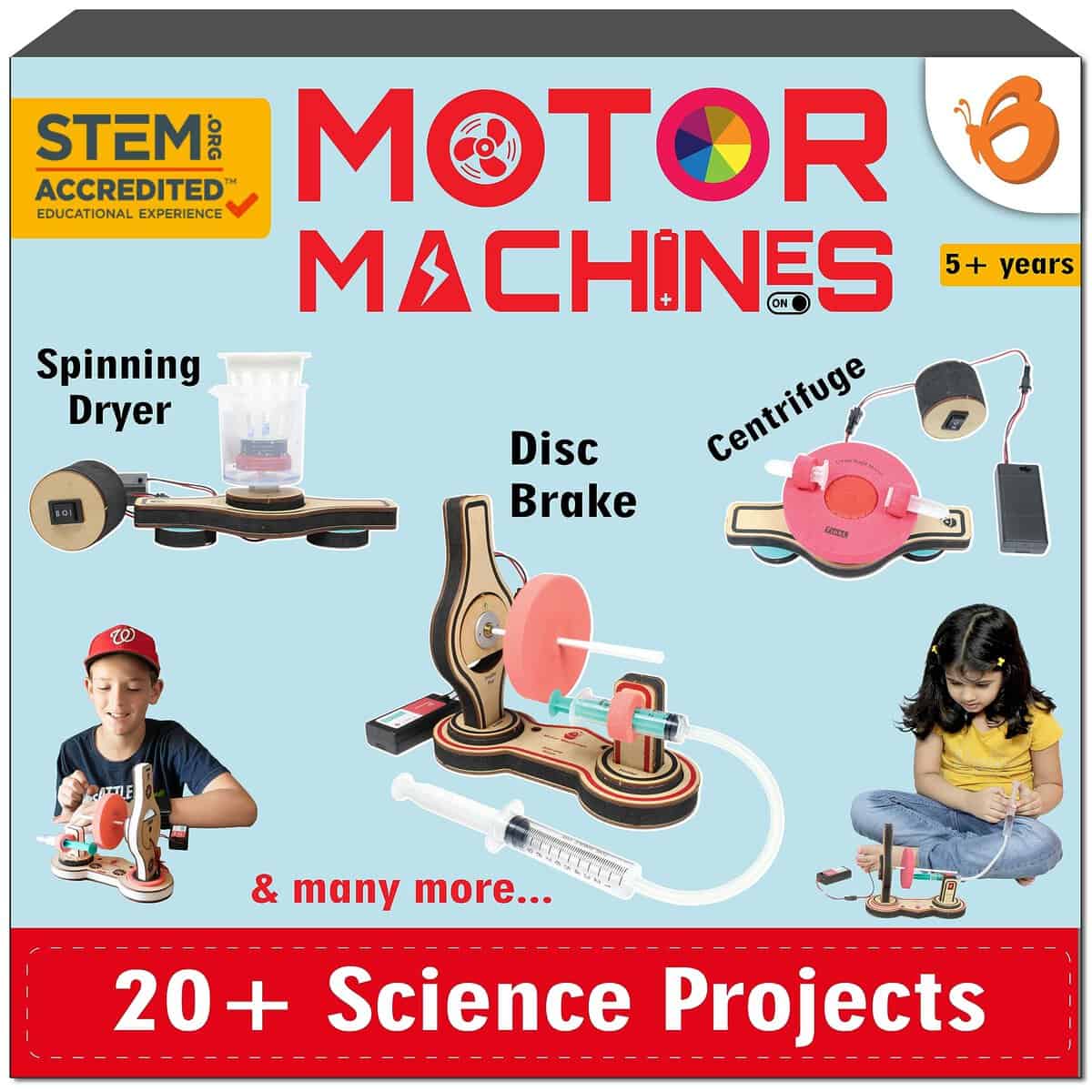 ButterflyEdufields 20+ Science Kit For Kids | STEM Projects birthday gift For Boys and Girls Ages 7-8-10-12 |DIY Educational & Learning Experiment Toys for 7 To 12 Year Olds | Build 20+ Motor Machines